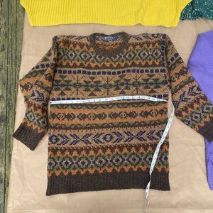 Vintage Burberry Men's tribal mid century Crewneck Sweater